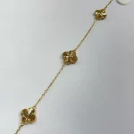 دستبند ونکلیف سه گل طلایی تراش