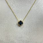 گردنبند ونکلیف مشکی تک گل